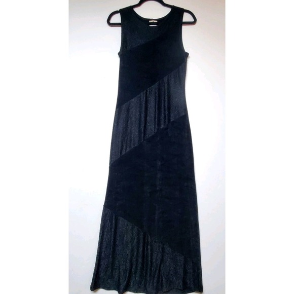 Jalate Dresses & Skirts - Vintage 90s Jalate Blk Heavy Liquid Knit Dress Womens M Drapey, Fluid, Goth- USA